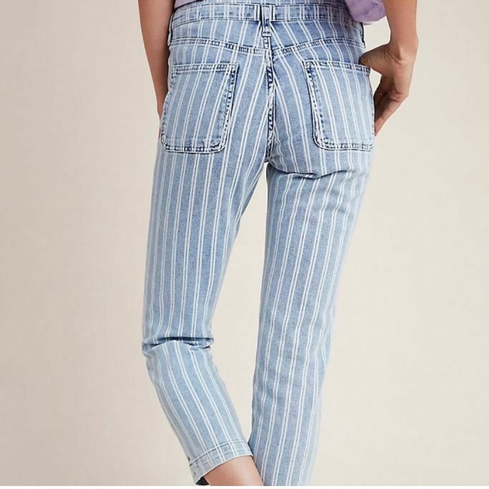 💙👖🔷Pilcro and the Letterpress size 26 striped jean high rise buttton up jean